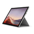 De MS Surface Pro 7, zwarte border, ilvere achterkant, laptop/tablet 2 in 1 met verschillende ports.
