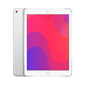 witte ipad air met een roze achtergrond en een zilvere cover