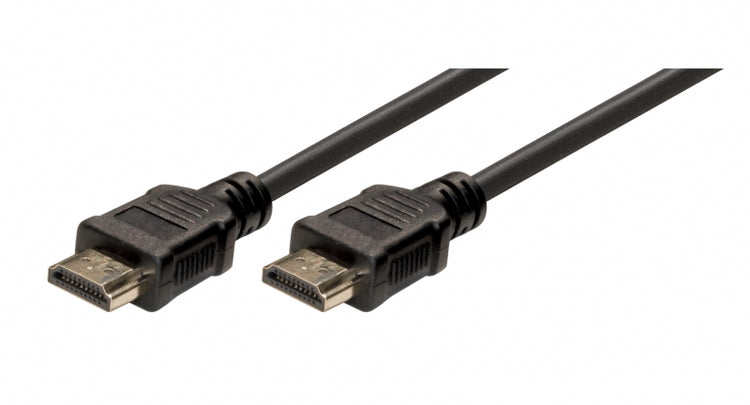 Zwarte HDMI kabel, twee pluggen. Kabel met lange draad.